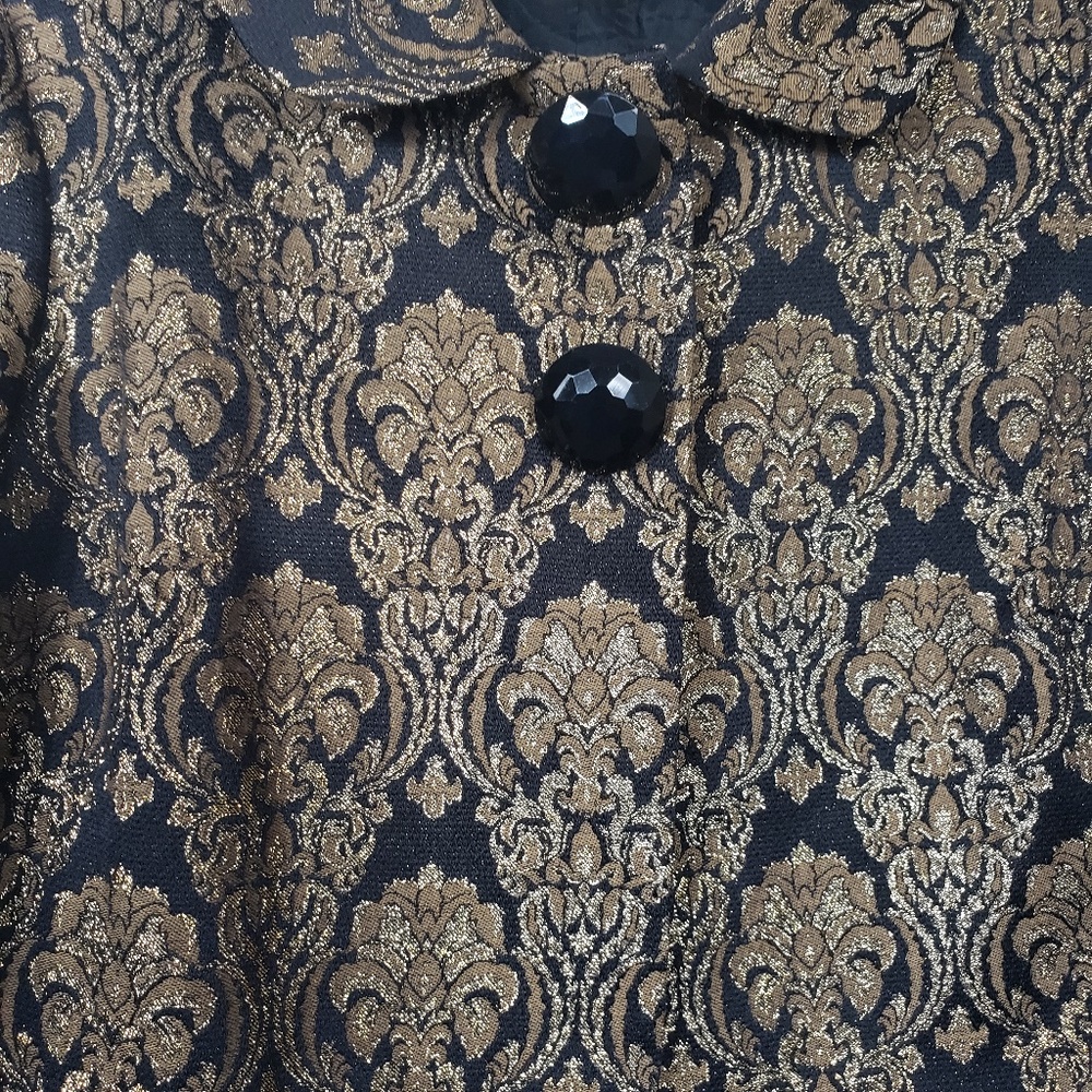 Micheal Kors Gold Brocade Cropped Jacket Size P - Picture 2 of 8